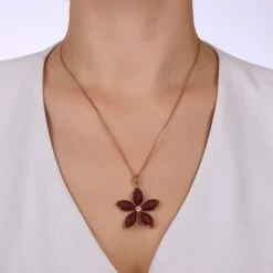 APPLE SEED GOLD SOLITARE DIAMOND RUBY XLARGE PENDANT -Bee Goddess apple seed gold solitare diamond ruby pendant 1