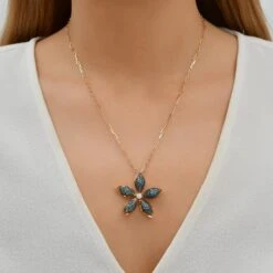 APPLE SEED 18K GOLD BLUE DIAMOND NECKLACE -Bee Goddess apple seed gold diamond necklace 1