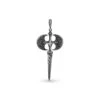 AXE SILVER BLACK DIAMOND XLARGE PENDANT