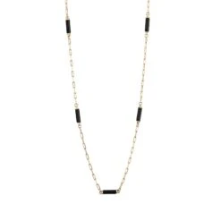 CHAIN GOLD ONIX NECKLACE