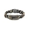 DAGGER SILVER BLACK DIAMOND CHAIN BRACELET