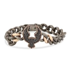 EAGLE GOLD BLACK DIAMOND CHAIN BRACELET