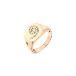 ELPI GOLD BLUE DIAMOND PINKY RING