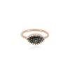 EYE LIGHT GOLD BLACK&BLUE DIAMOND RING 1 EYE LIGHT GOLD BLACK&BLUE DIAMOND RING -Bee Goddess eye light gold black blue diamond ring