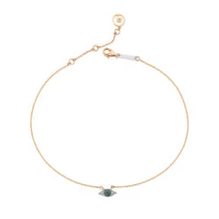 EYE LIGHT GOLD BLUE DIAMOND ANKLET