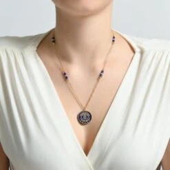 EYE LIGHT GOLD DIAMOND LAPIS LAZULI CHAIN NECKLACE 7 EYE LIGHT GOLD DIAMOND LAPIS LAZULI CHAIN NECKLACE -Bee Goddess eye light gold diamond lapis lazuli chain necklace 2 b7e4e5c0 449f 4090 a329 a8a7c447e98c