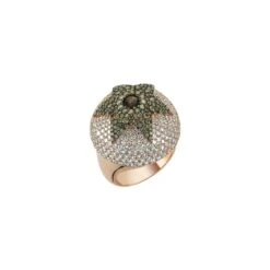 HEKSAGRAM GOLD BROWN DIAMOND SMOKY TOPAZ RING