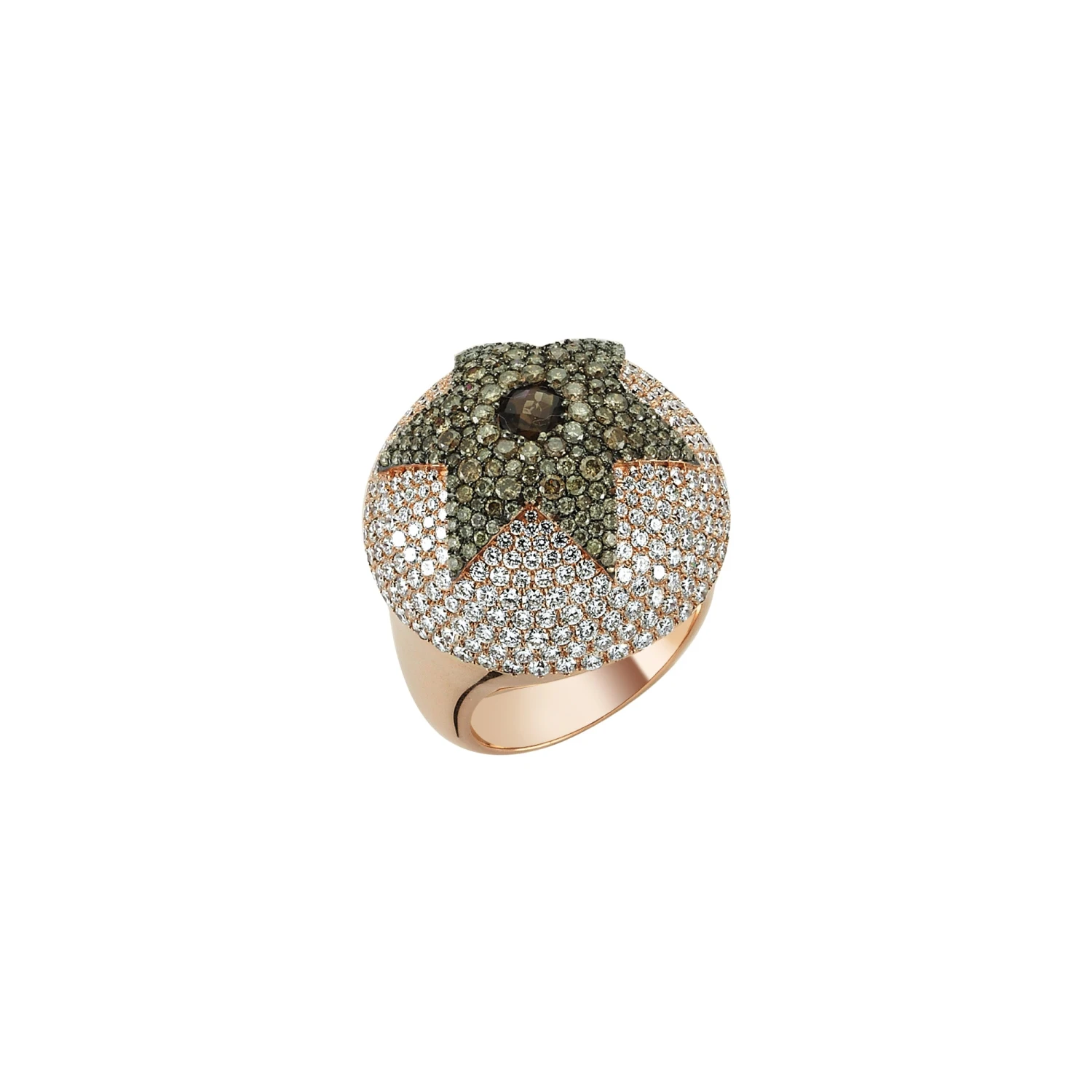 HEKSAGRAM GOLD BROWN DIAMOND SMOKY TOPAZ RING 3 HEKSAGRAM GOLD BROWN DIAMOND SMOKY TOPAZ RING