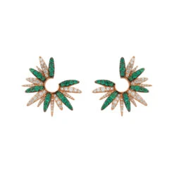 HERA GOLD DIAMOND EMERALD EARRINGS