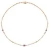 HONEYCOMB 18K GOLD DIAMOND PINK SAPPHIRE NECKLACE