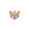 HONEYCOMB GOLD DIAMOND PINK SAPPHIRE EAR CUFF -Bee Goddess honeycomb gold diamond pink sapphire cuff