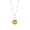 HONEYCOMB LOCK CITRINE GOLD DIAMOND NECKLACE -Bee Goddess honeycomb lock gold diamond citrine necklace