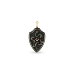 KUNDALINI GOLD BLACK DIAMOND RUBY PENDANT