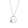 LETTER G GOLD DIAMOND PERIDOT NECKLACE