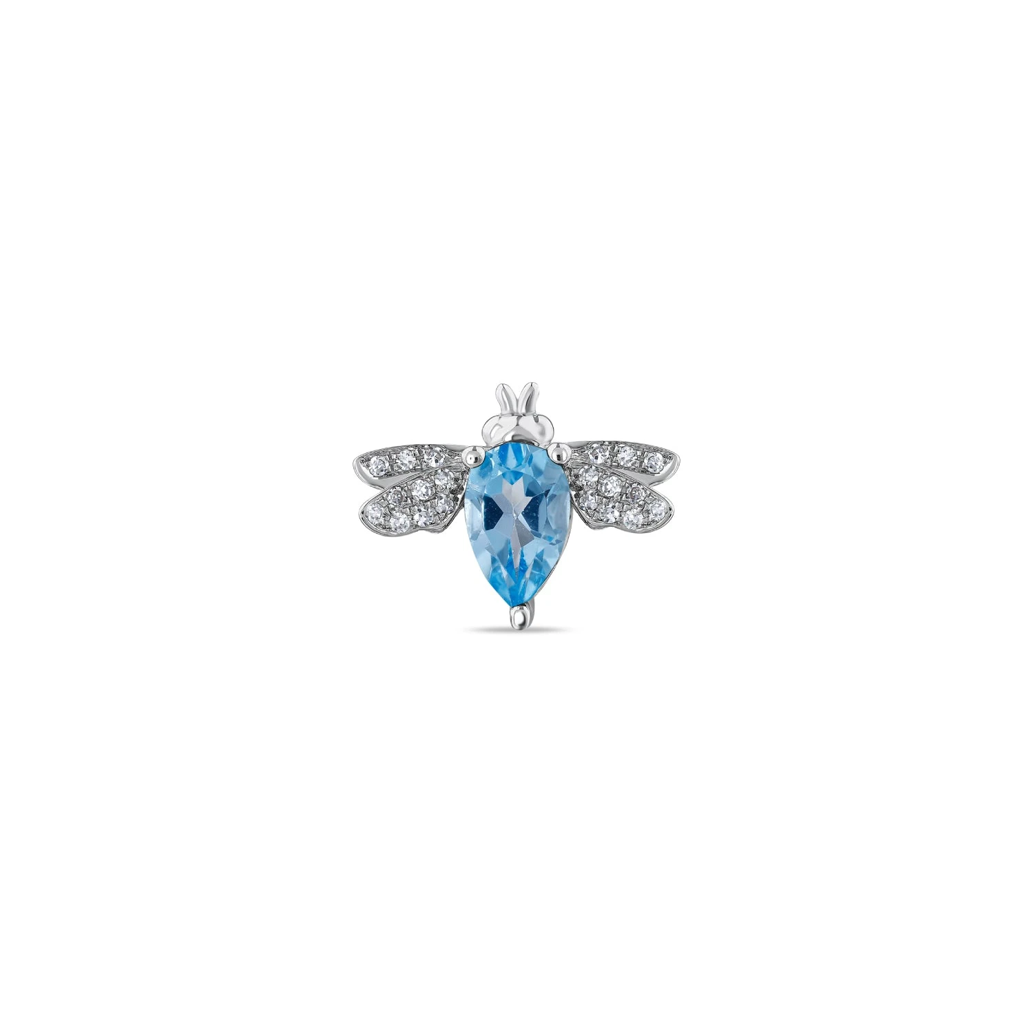 QUEEN BEE BELLA GOLD DIAMOND BLUE TOPAZ PIERCING 3 QUEEN BEE BELLA GOLD DIAMOND BLUE TOPAZ PIERCING