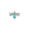 QUEEN BEE BELLA GOLD DIAMOND BLUE TOPAZ SINGLE EARRING -Bee Goddess queen bee bella gold diamond blue topaz single earring