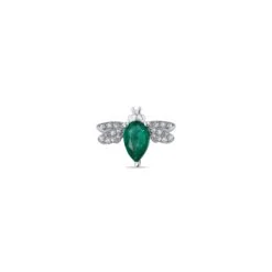 QUEEN BEE BELLA GOLD DIAMOND EMERALD PIERCING