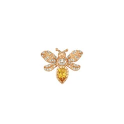 QUEEN BEE EVA GOLD DIAMOND CITRINE SINGLE EARRING