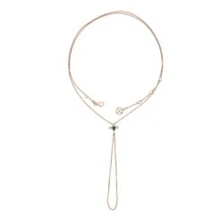 QUEEN BEE GOLD DIAMOND EMERALD XSMALL HAND CHAIN