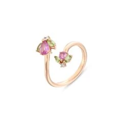 QUEEN BEE GOLD DIAMOND PINK SAPPHIRE RING