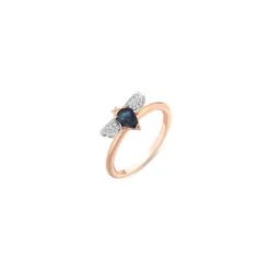 QUEEN BEE BELLA GOLD DIAMOND SAPPHIRE RING
