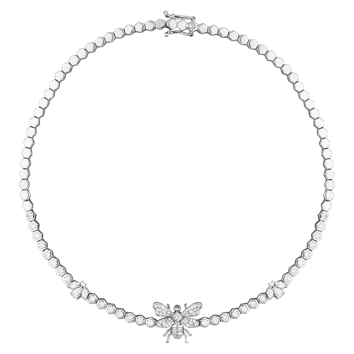 QUEEN BEE HANIA 18K GOLD BAGUETTE DIAMOND NECKLACE 3 QUEEN BEE HANIA 18K GOLD BAGUETTE DIAMOND NECKLACE