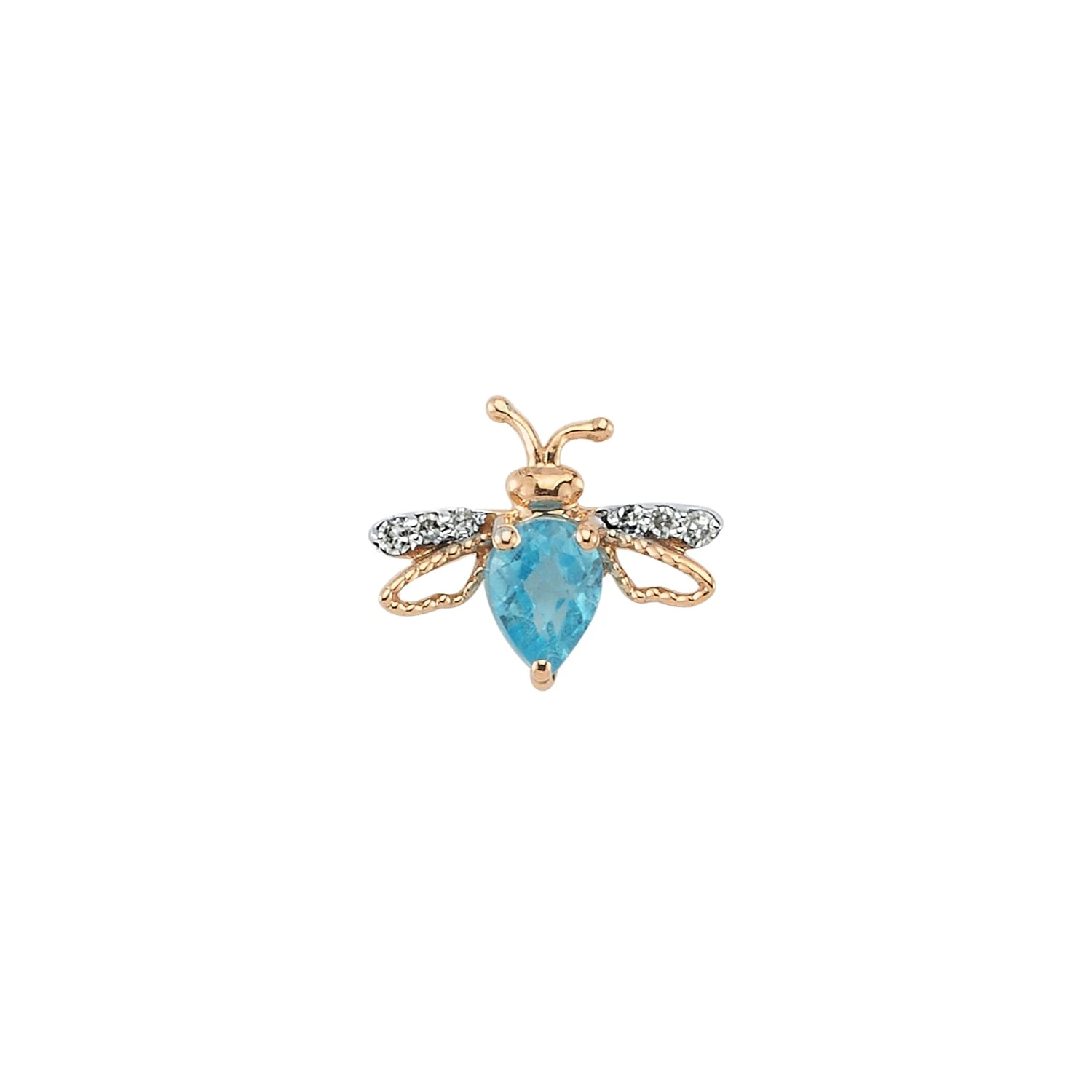 QUEEN BEE LILY GOLD DIAMOND BLUE TOPAZ PIERCING 3 QUEEN BEE LILY GOLD DIAMOND BLUE TOPAZ PIERCING