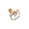 QUEEN BEE MELLONA GOLD DIAMOND CITRINE RING