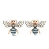 QUEEN BEE MINDY GOLD BLUE DIAMOND EARRINGS