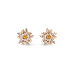 SUN GOLD DIAMOND CITRINE EARRINGS