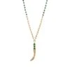 SWORD GOLD DIAMOND EMERALD CHAIN NECKLACE -Bee Goddess sword gold diamond emerald chain necklace