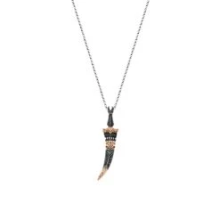 SWORD GOLD BLACK DIAMOND EMERALD XXLARGE NECKLACE