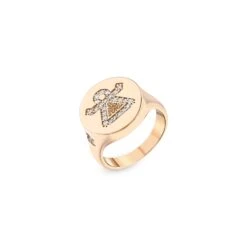 TANIT GOLD DIAMOND PINKY RING