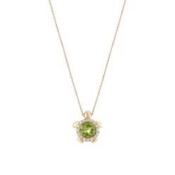 TURTLE GOLD DIAMOND PERIDOT SMALL NECKLACE