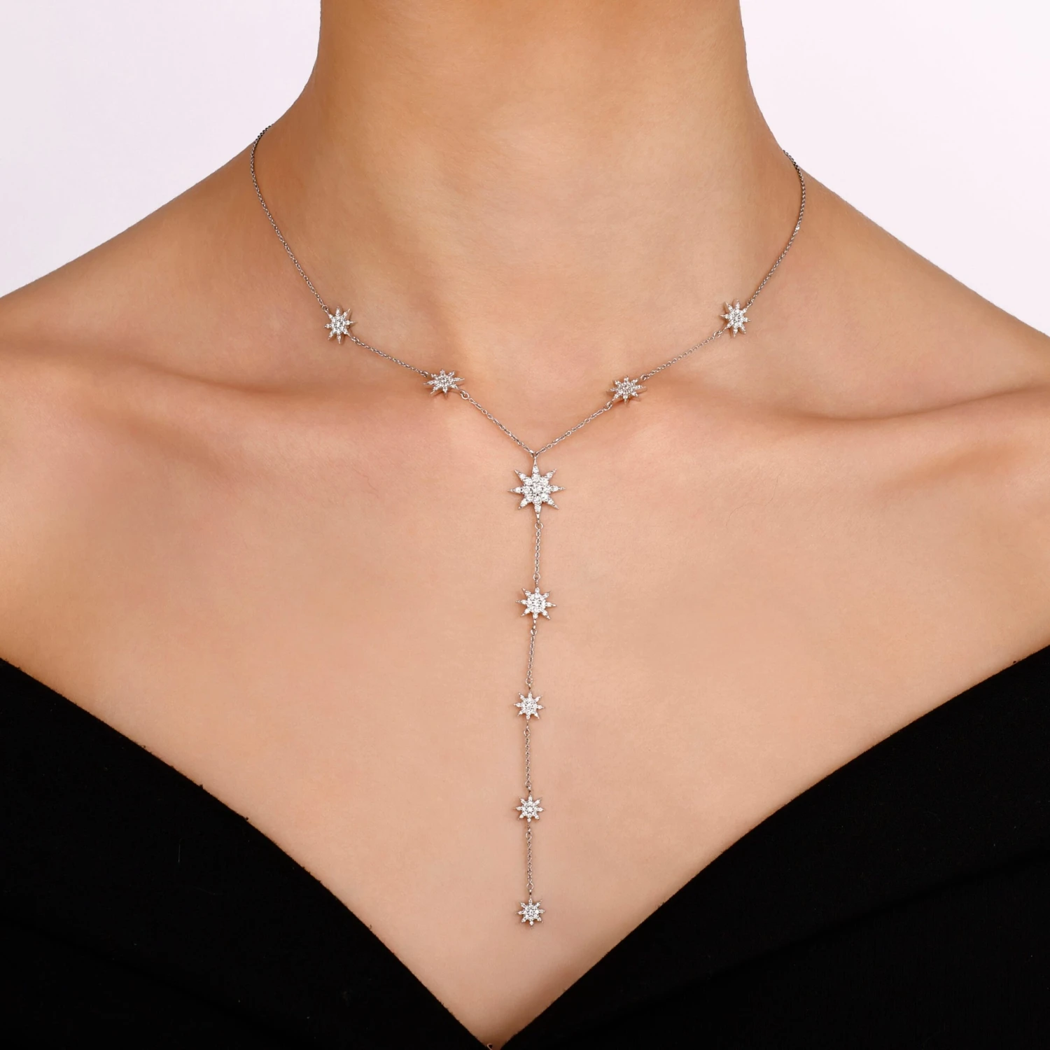 VENUS STAR 18K GOLD DIAMOND NECKLACE 4 VENUS STAR 18K GOLD DIAMOND NECKLACE - Image 2