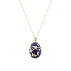 VENUS STAR 18K GOLD DIAMOND SAPPHIRE PENDANT -Bee Goddess venus star 18k gold diamond sapphire pendant 1
