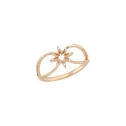 VENUS STAR GOLD DIAMOND PINKY RING