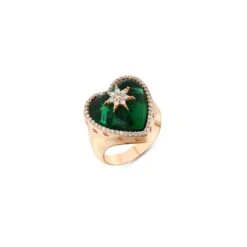 VENUS STAR HEART GOLD DIAMOND RING